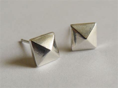 Sterling Silver Faceted Pyramid Earrings » Hook & Matter: handmade ...