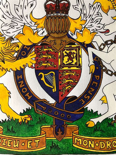 British Royalty Heraldic Coat of Arms // Royal Heraldry - Etsy