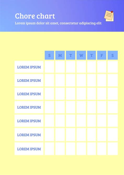 Free Chore Chart Template For Google Docs