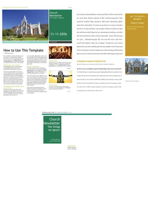 Free Church Newsletter Templates - Editable in Microsoft® Word