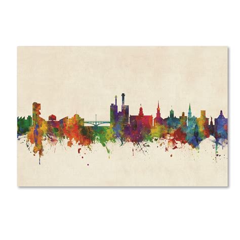 Trademark Fine Art 'Iowa City Iowa Skyline' Canvas Art by Michael ...