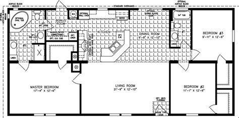 Three Bedroom Mobile Homes Floor Plans | Jacobsen Homes