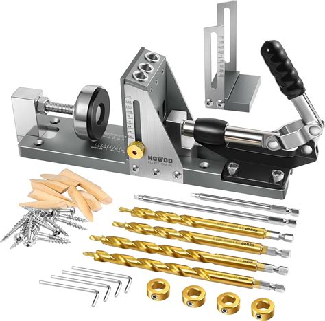 HOWOD Pocket Hole Jig Kit, Professional and Upgraded All-Metal Pocket ...