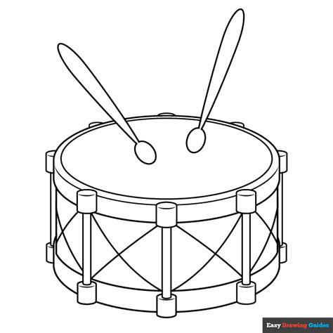 Drum Coloring Page | Easy Drawing Guides