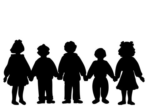 Children Holding Hands Silhouette Free Stock Photo - Public Domain Pictures