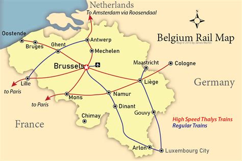 Belgium Cities and Rail Map | Mapping Europe