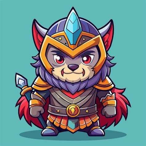 Premium Vector | Cartoon warrior character with a spear and armor