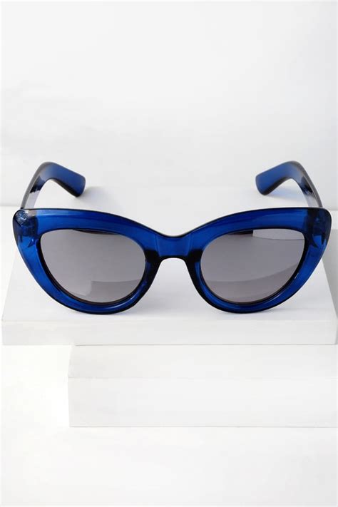 Cool Blue Cat-Eye Sunglasses - Mirrored Sunglasses - Lulus