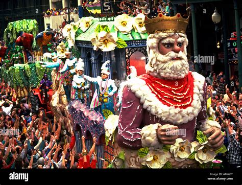 The King float in the Rex Mardi Gras parade New Orleans Louisiana Stock ...