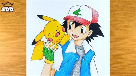 Pokemon Ash And Pikachu Drawings