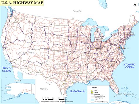 Printable Us Road Map