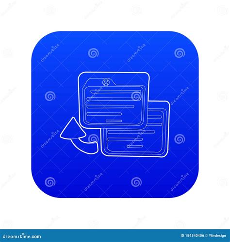 Business Card Icon Blue Vector Stock Vector - Illustration of thin ...