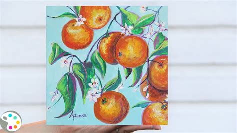 Citrus Orange Painting / Acrylic Painting / Step-by-Step Tutorial - YouTube