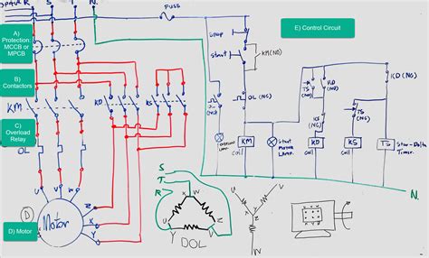 Star Delta Control Circuit And Power Circuit