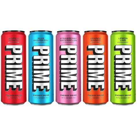 Buy NEW Prime Hydration Drink Energy Cans 5 Flavor Variety Sampler Pack ...