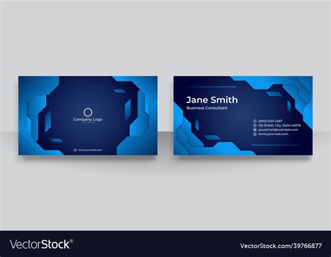 Modern blue business card design Royalty Free Vector Image