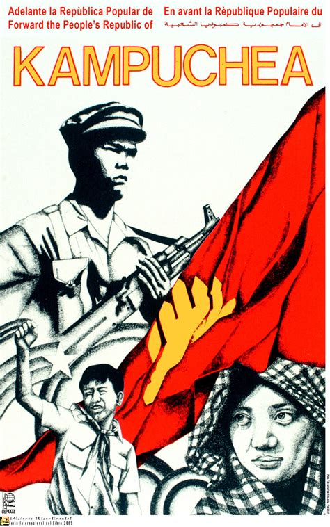 Political OSPAAAL poster.KAMPUCHEA Revolution.Cold War Pol Pot Khmer ...