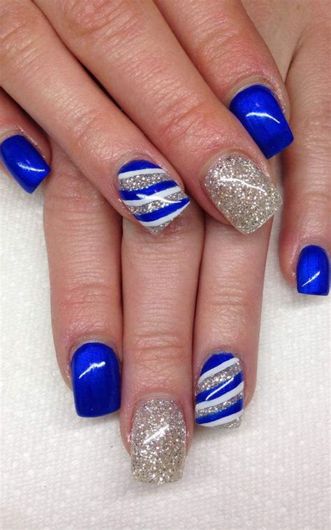 Elegant royal blue nail designs to wear at the office | Blue gel nails ...