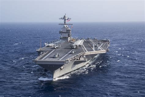 Supercarrier USS Gerald R. Ford completes its largest aircraft ...