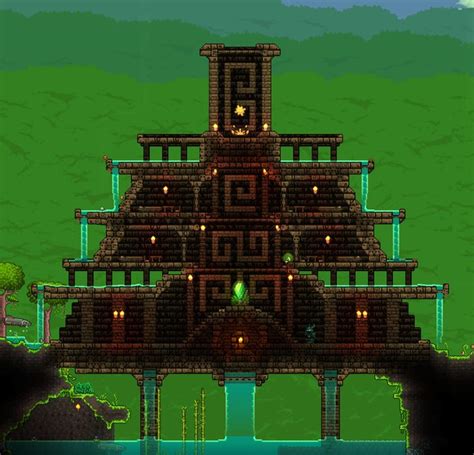 Jungle Temple for NPCs | Jungle temple, Terraria house design, Terraria ...