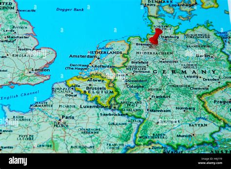 Bremen, Germany pinned on a map of Europe Stock Photo - Alamy