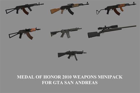 Medal of Honor 2010 Weapons Minipack скачать для GTA: San Andreas