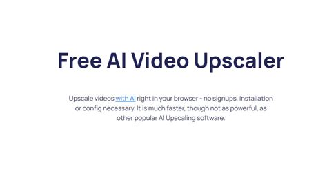 Free AI Video Upscaler