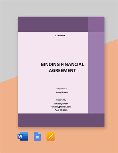 Binding Financial Agreement Template