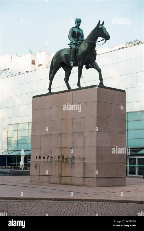 Statue of Marshal Mannerheim in Helsinki Finland Stock Photo - Alamy