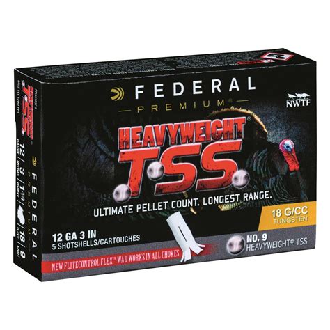 Federal Premium Heavyweight TSS, 12 Gauge, 3", 1 3/4 oz. Shot Shells, 5 ...