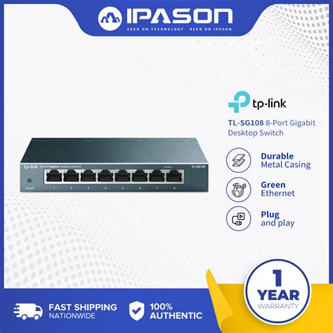 TP-Link TL-SG108 8-Port 10/100/1000Mbps Desktop Switch 8 Port Gigabit ...