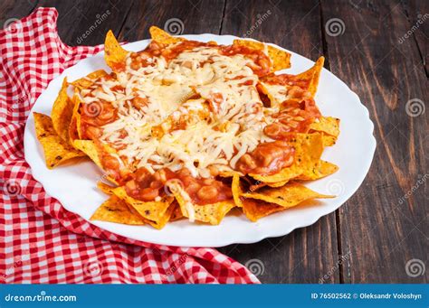 Nachos Corn Chips with Fresh Homemade Mexican Salsa Stock Photo - Image ...