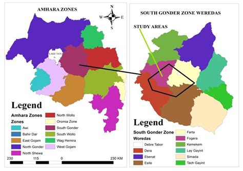 The Map of Amhara Region and the study area | Download Scientific Diagram