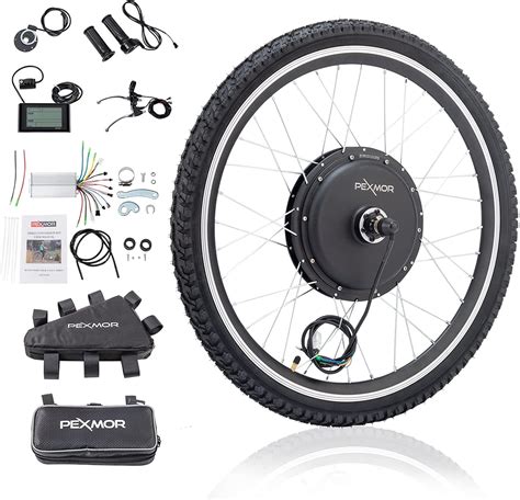 PEXMOR Electric Bike Conversion Kit, 48V 1000W 26" Front/Rear Wheel w ...