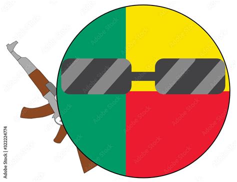 Cool Benin flag emoji. Round Beninese flag emoticon wearing sunglasses ...