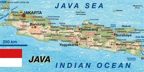 Map of Java (Island in Indonesia) with Cities, Locations, Streets ...