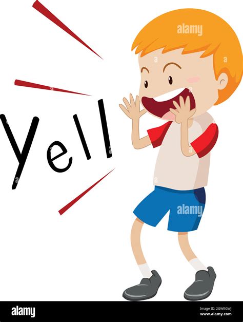 Little boy yelling out Stock Vector Image & Art - Alamy