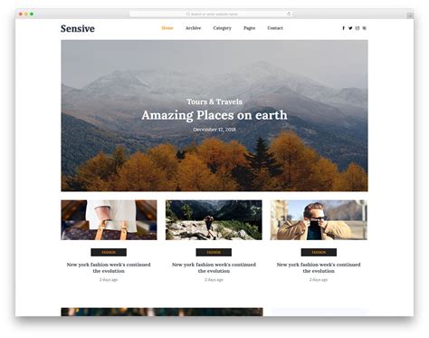 Sensive - Free Simple Blog Website Template 2024 - Colorlib