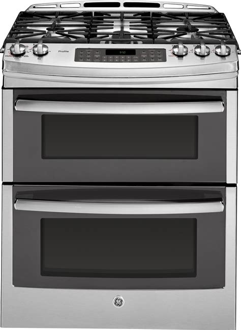 GE PGS950SEFSS 30 Inch Slide-In Double Oven Gas Range with Convection ...