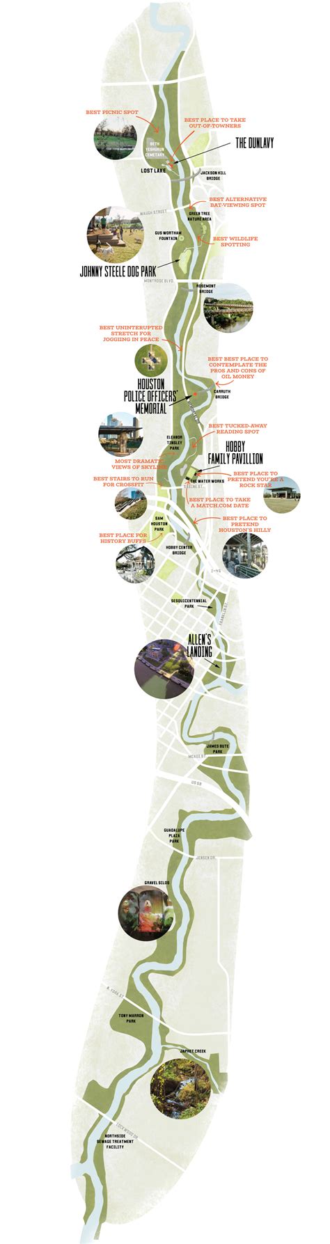 Here's Houstonia's Handy Annotated Map of Buffalo Bayou Park | Houstonia