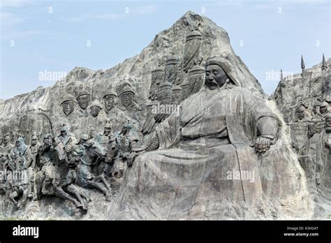 The site of Xanadu, Inner Mongolia, China - July 26, 2017: Reliefs and ...