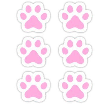 Pink paw print stickers, set of six Sticker | Pink paw print, Paw ...