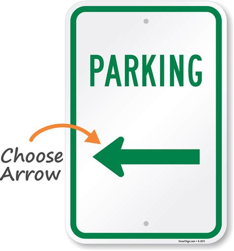 Directional Parking Sign (arrow Pointing Up Or Down), SKU: K-1609 ...