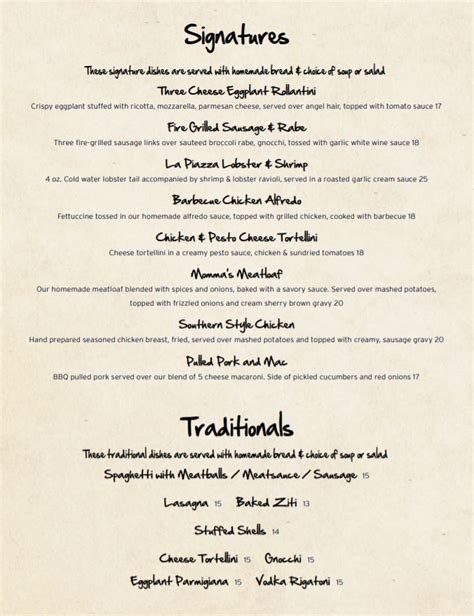 Menu « Russos Pub & Restaurant