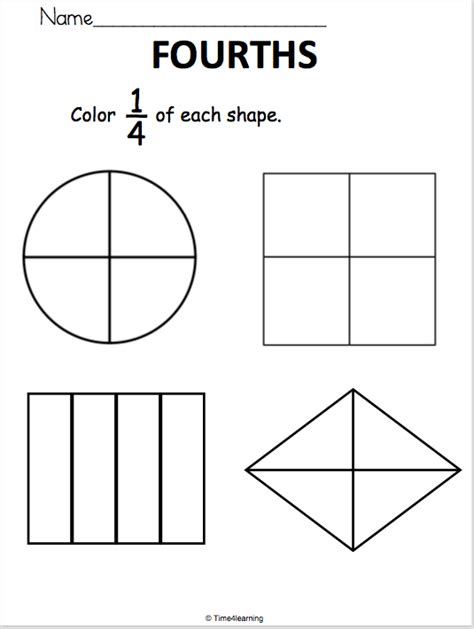 Fraction Worksheet - Fourths | Made By Teachers | Fractions worksheets ...