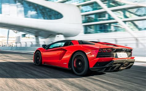 Red Lamborghini Aventador S Roadster Wallpapers