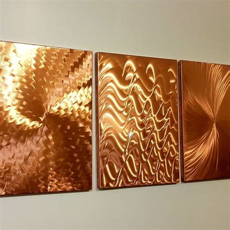 Hand made copper wall art: Size: 36"W x11"H x 0.5"D Overall The ...