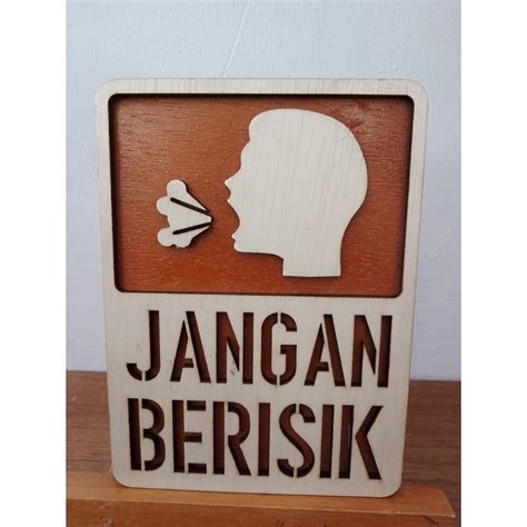 Jual PAPAN TANDA LARANGAN - JANGAN BERISIK - SIGN | Shopee Indonesia