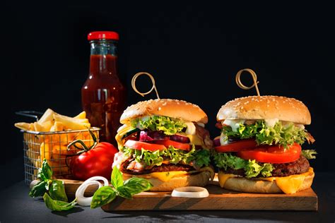 Delicious Burgers and Fries - 4K Ultra HD Wallpaper