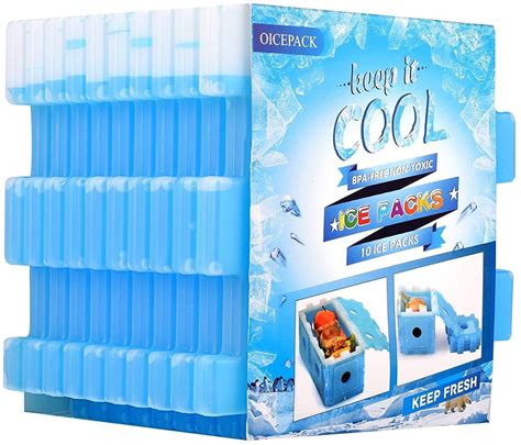 Buy 10 x Ice Packs for Lunch Box, Slim Ice Packs Quick Cooling & Long ...